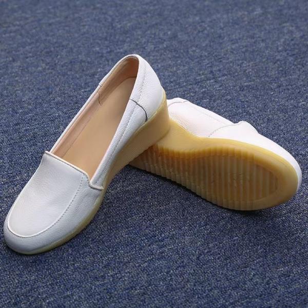 Plus Size White Wedge Heel Shoes Customized Comfortable Hospital Work Shoes
