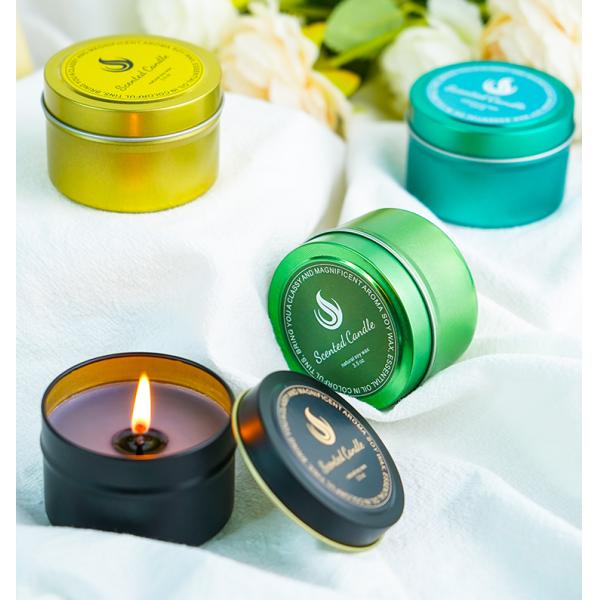 Aroma Candle Soy Handmade Candles Scented Candle Colorful Tin Jars Gift Set