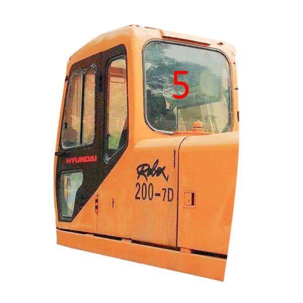 R210-5D Excavator Window Glass HYUNDAI Back Side NO.5 Tempered Glass