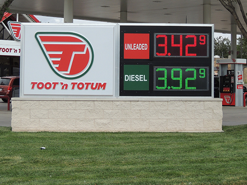 Conception économiseuse d'énergie de signes de station service menée par prix de Digital pour le changement des prix d'essence