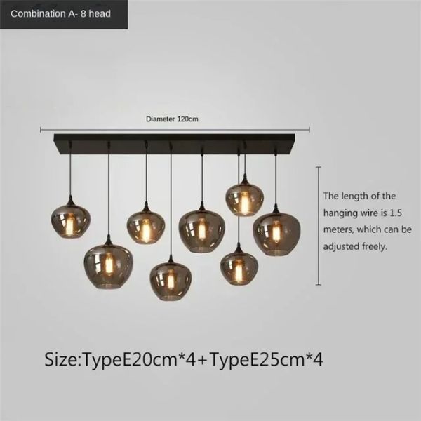 Modern Glass Chandeliers For Dining Tables Living Room Kitchen Office Coffee Hanging Lamp (WH-AP-679)
