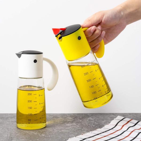 Olive Oil Dispenser Bottle Leakproof Glass Cruet Stainless Steel Non-Drip Spout
