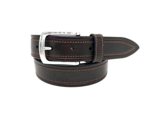 Orginal Male Leather Dress Belt 3.5cm Width Single Prong Buckle Corrosion Resistance