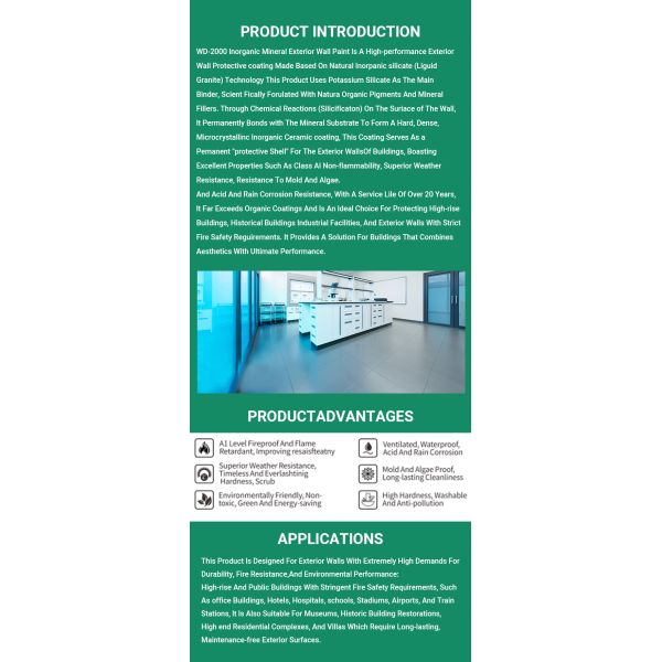 Fireproof Weather Resistant Inorganic Mineral Wall Paint For Exterior Building Coating