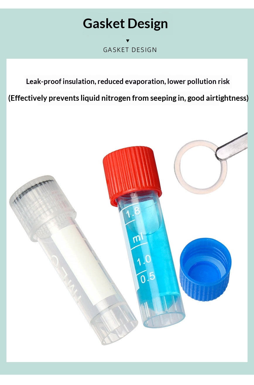 Cenlee Single-Use Cryogenic Cell Storage Tubes Ultra-Low Temperature Sample Storage Liquid Nitrogen High-Threaded 0.5/1.5/2 mL