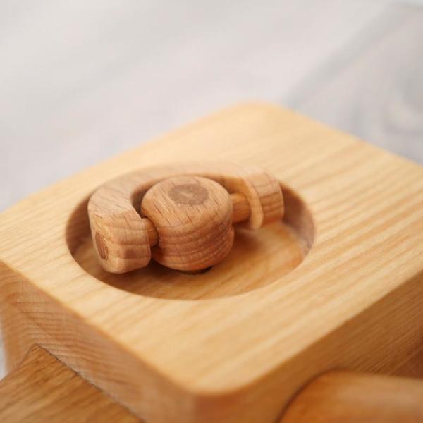 Multifunctional Wooden Rocket Toy , Wooden Activity Rocket With Astronaut Dog