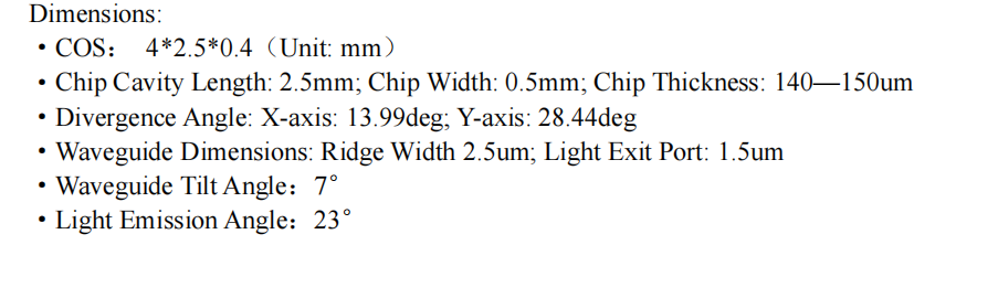 Janhoo 1060nm Low Ripple Infrared Band Gain Chip (RSOA) for Semiconductor Optical Amplifier