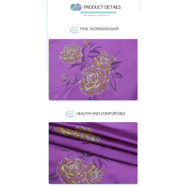 Anti Odor Waterproof Mattress Quilting Fabric Purple Colour 120gsm