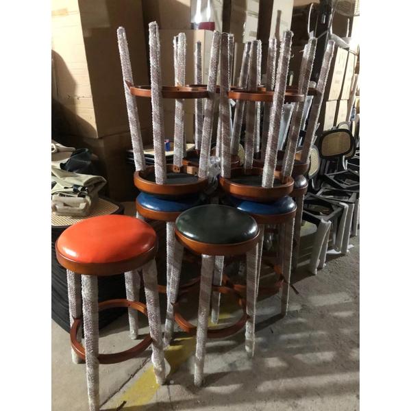 Ресторан вина винтажных ретро барных стулов середины века кожаный вокруг UK-BS015