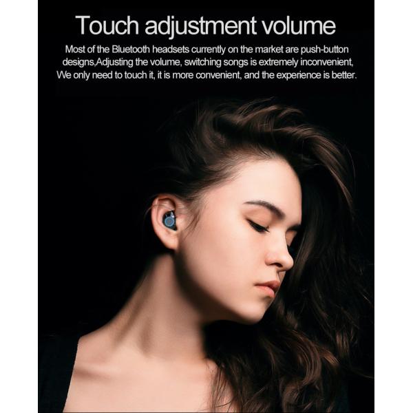 Наушник касания отпечатка пальцев шлемофона наушников Ipx7 Bluetooth 5,0 наушников Tws беспроводной водоустойчивый (с загрузочной коробкой 3000 mAh)