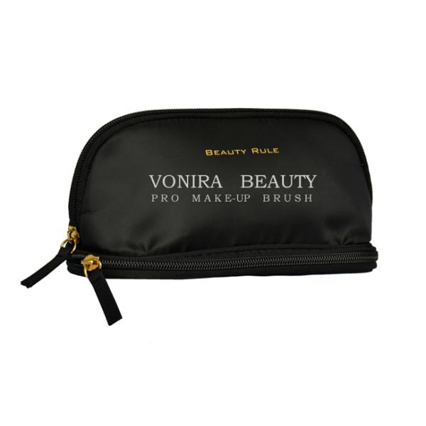 Высококачественный черный небольшой двойной держатель гигиенической косметикаи перемещения сумки щетки макияжа молнии