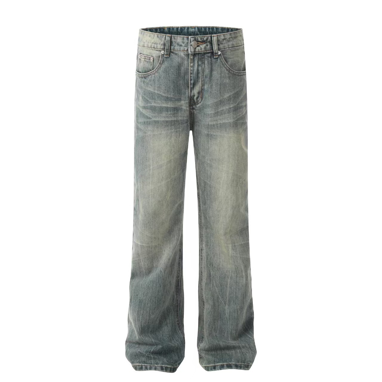 Relaxed fit casual denim trousers crafted from durable cotton blend fabric ensuring comfort and style for casual daily