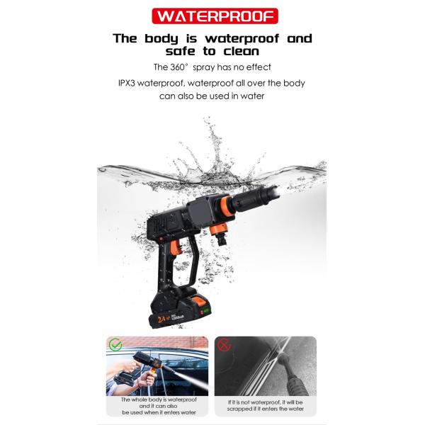 300W 24V Electric Pressure Washer with Hose Reel Green Electric Portable High Pressure Cleaner Machine Cordless Pressure