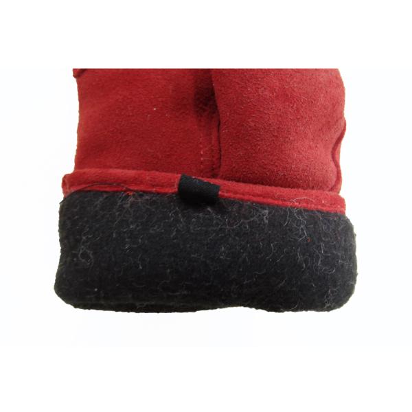 Sheepskin Leather Mitten Gloves , Winter Waterproof Leather Ski Gloves