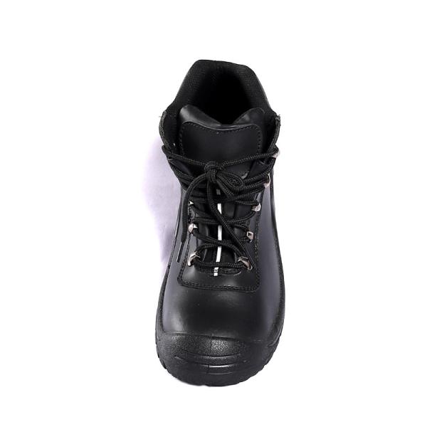 Genuine Leather Waterproof Safety Shoes Mid Cut Steel Toe Steel Plate Industrial Anti Slip Protective