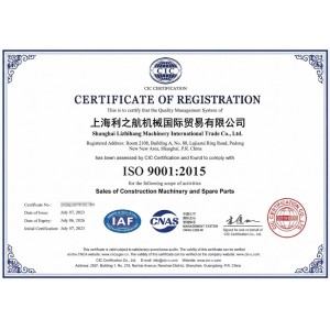 Shanghai Lizhihang Machinery International Trade Co., Ltd. Certifications