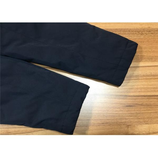 Winter Padded Mens Medium Trench Coat Navy Blue Hood And Zip Through Outwear