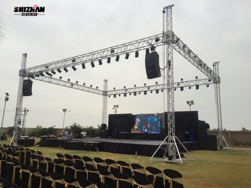 Treliça de iluminação giratória de alumínio para palco de concerto portátil ao ar livre para evento de concerto