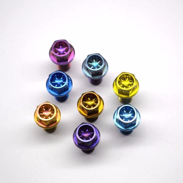 DIN6921 Factory Direc Anodized M8x30mm Flange Bolt Hex Flange Head Titanium Bolt Automotive Flange Bolts