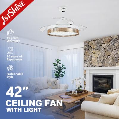 42 Luz LED Dimmable Retrátil Ventilador de Tecto Invisível Luz Para Sala de estar