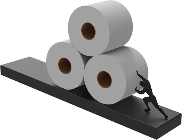Customized Wooden Floating Toilet Paper Shelf Storage - Bathroom Wall Decorations, Tilted Wall Toilet Paper Holder