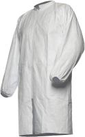 White Tyvek Micro-Porous Chemical Resistance Lab Coat 25GSM Dustproof for Protection