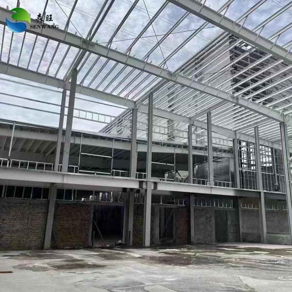 White Wall Color Steel Structure Warehouse with PVC Rain Spout and Long Fatigue Life