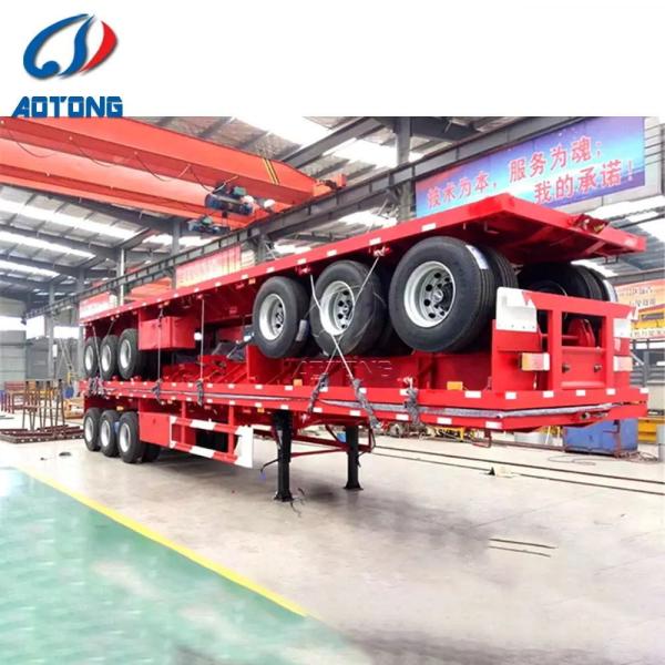 Customer Request Container Trailer 2 Axle 3 Axle 20FT 40 Ft Flat Bed Flatbed Trailer