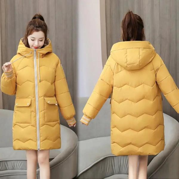                  Winter Puffer Jacket Ladies Warm Hooded Cotton-Padded Clothes Thick Padded Outwear Hooded Long Jackets and Coats for Women             