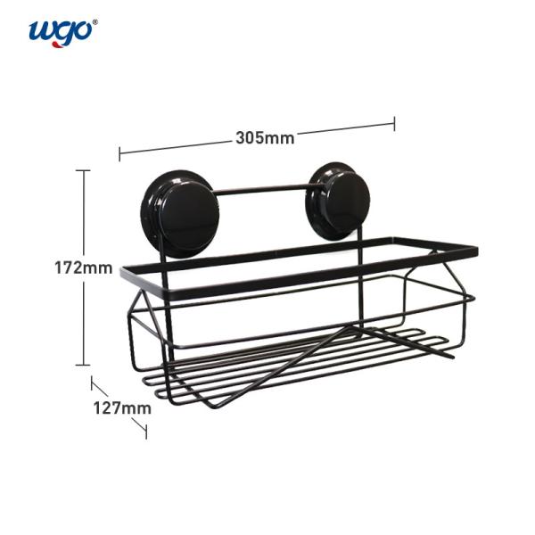 Black Oxidized Bathroom Caddy Holder Suction Cup Fixed Stainless Steel SS201