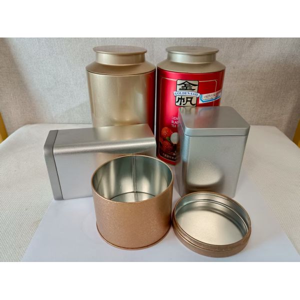 Loose Leaf Tea Tin Cans Coffee Metal Canisters Inner Lids Tea Packaging Tins