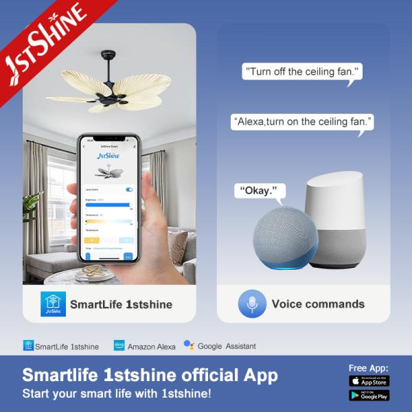 1stshine Decorative Ceiling Fan Villa Exotic Malaysia 5 Palm Blades