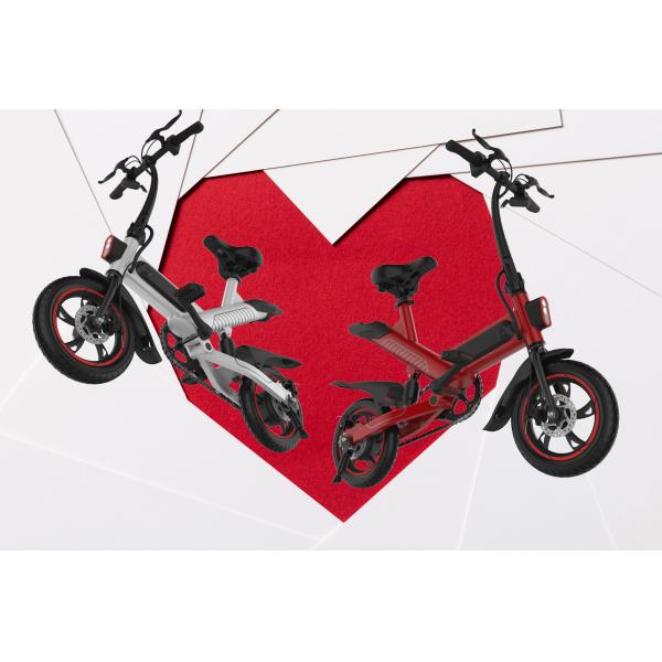 36V 10AH Foldable Electric Bike , Long Range Lightest Electric Folding Bike