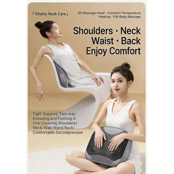 MechMassage Pillow with Kneading Massage Suitable for use on multiple areas such as the neck shoulders and back massage feels more realistic mimicking human hand kneading