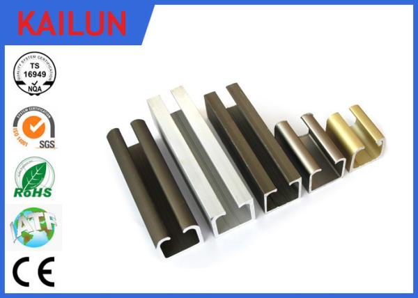 Curtain Track Rail U Section Aluminium Extrusion 35 Mm Width En 755 8 HW Hardness