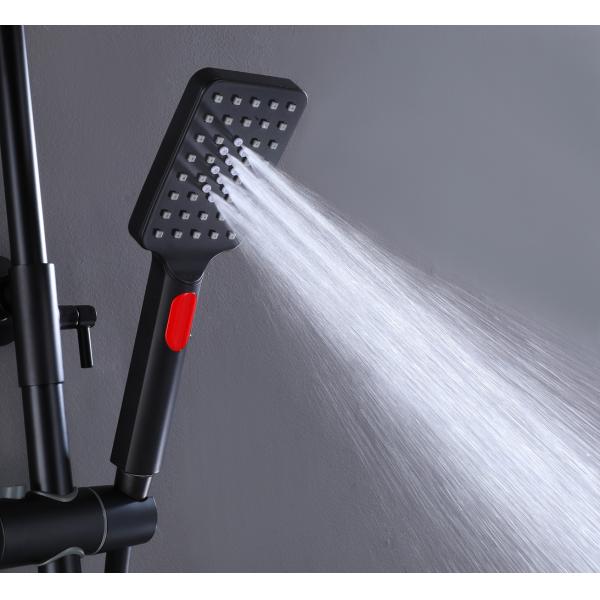 Wall Mounted Bathroom Brass Brushed Shower Column Faucet Set with Ceramic Valve Core