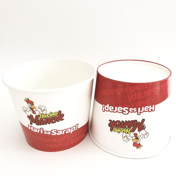 Эко-дружественная бумажная ведра с жареным цыпленком, 85 унций одноразовых бумажных банок.