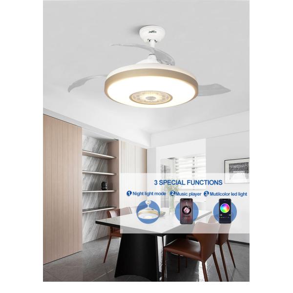 Fã de teto invisível do diodo emissor de luz de Smart RGB de 42 polegadas para o quarto