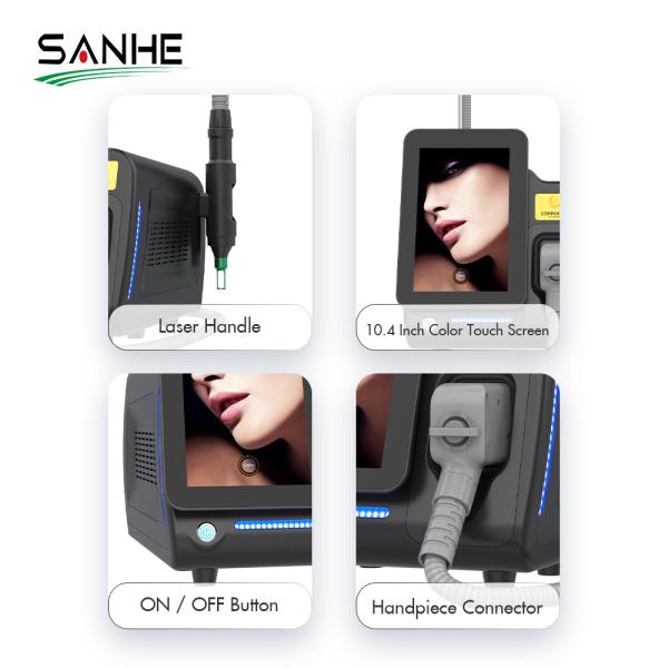 High Power Q Switched Nd Yag Laser Tattoo Removal Pigment Removal Machine With 532Nm 1064Nm
