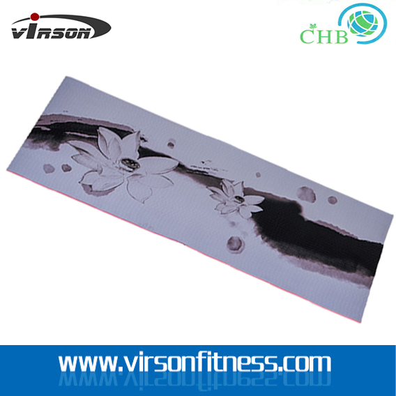 4mm thickness silkscreen printing anti-slip PVC yoga mat