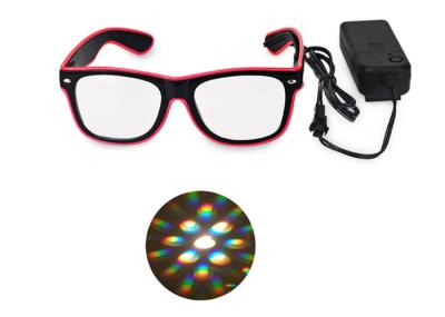 El Wire Glow Led DJ Bright Light Safety Light Up LED flashing Diffraction glasses