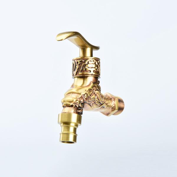 Rose Gold 1/2 Inch 3 Way Brass Bibcock For Bathroom