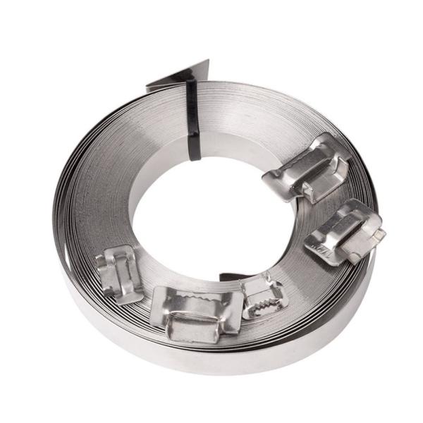 SS201 304 316 Stainless Steel Strapping Clips For Pole Strap