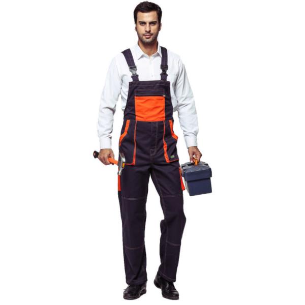 Брюки Биб зимы ткани 100% хлопок/Биб и расчалка работы с контрастом красят апельсин