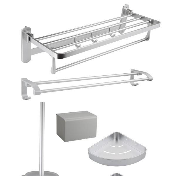 Polish Surface Finishing Luxury Bathroom Accessories Set with Aluminum Alloy Towel Rack
