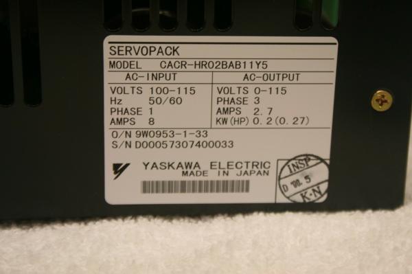 YASKAWA CACR-HR02BAB11Y5 SERVOPACK - SAÍDA SERVO do AMPLIFICADOR 0-115V 3P 2.7A da MOVIMENTAÇÃO da C.A.