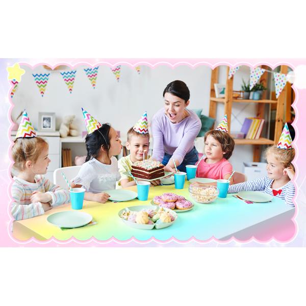 Christmas Tablecloth Plastic Jumbo Disposable Table Cover with Colorful Design Santa Claus Snowflakes