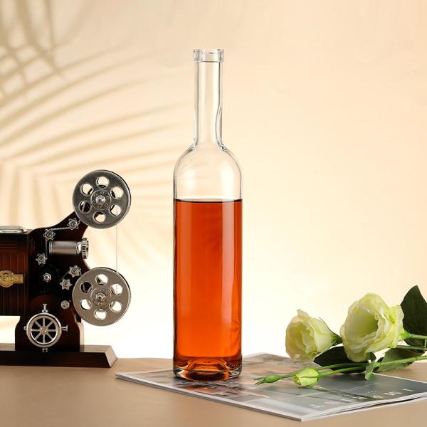 Base Material Super Flint Glass Empty Crystal Vodka Glass Bottle 500 ml 750 ml with Cork