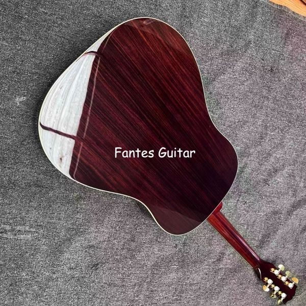 Custom J45s Full Solid Wood Acoustic Guitar 41 Inch Guitar with Ebony Fingerboard Herringbone Abalone