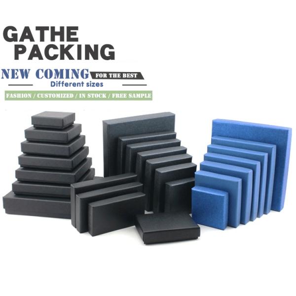 Varnished Kraft Paper Cardboard Jewelry Gift Boxes Bulk For Necklace Presentation Packaging